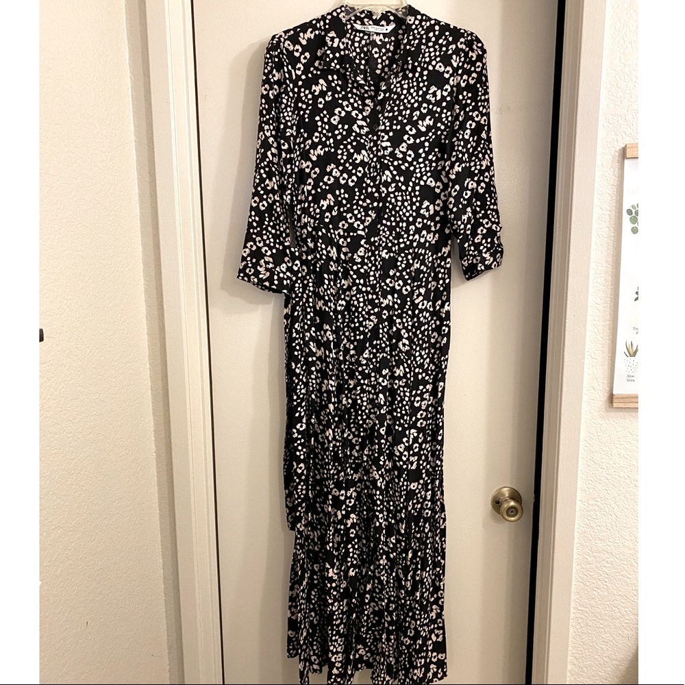 Zara pink leopard maxi dress